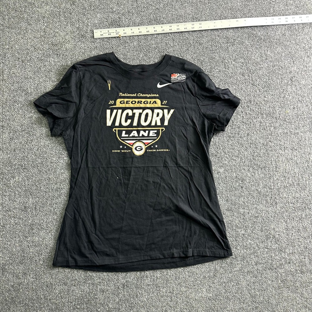 Nike T-Shirt Womens Size L Black Georgia Bulldogs National Champions 2021